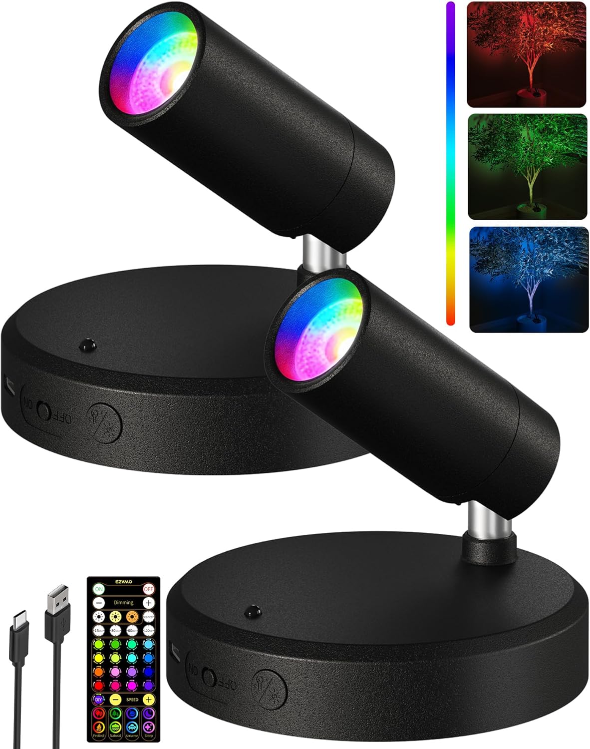 RGB Picture Light Rechargeable Color Changing with Remote for Wall Art