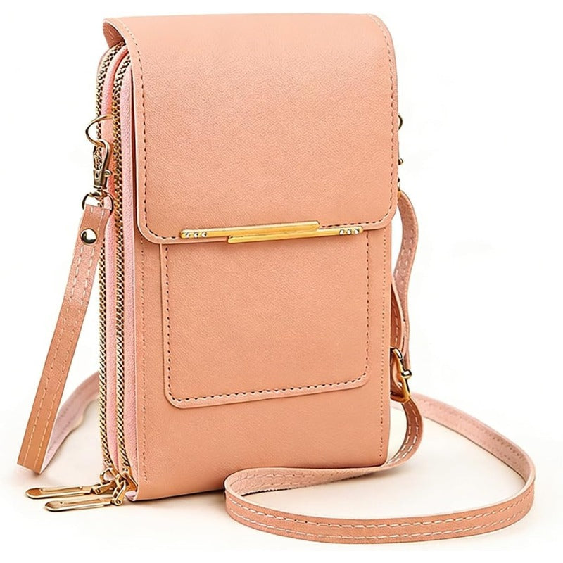 RFID Crossbody Phone Bag Anti Theft Wallet with Clear Touch Window