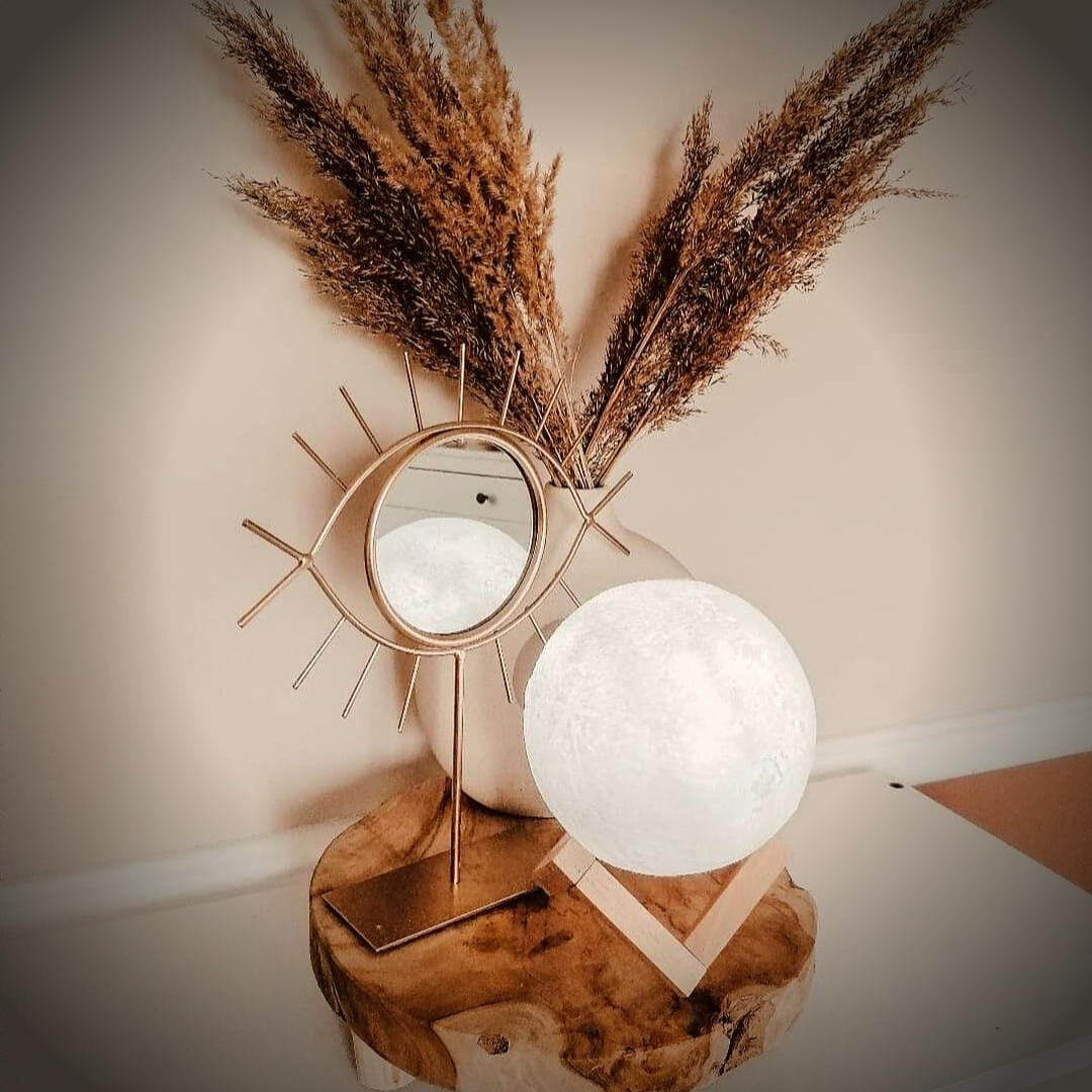 Moon Lamp White 3D Printed Lunar Surface Night Light in Four Sizes