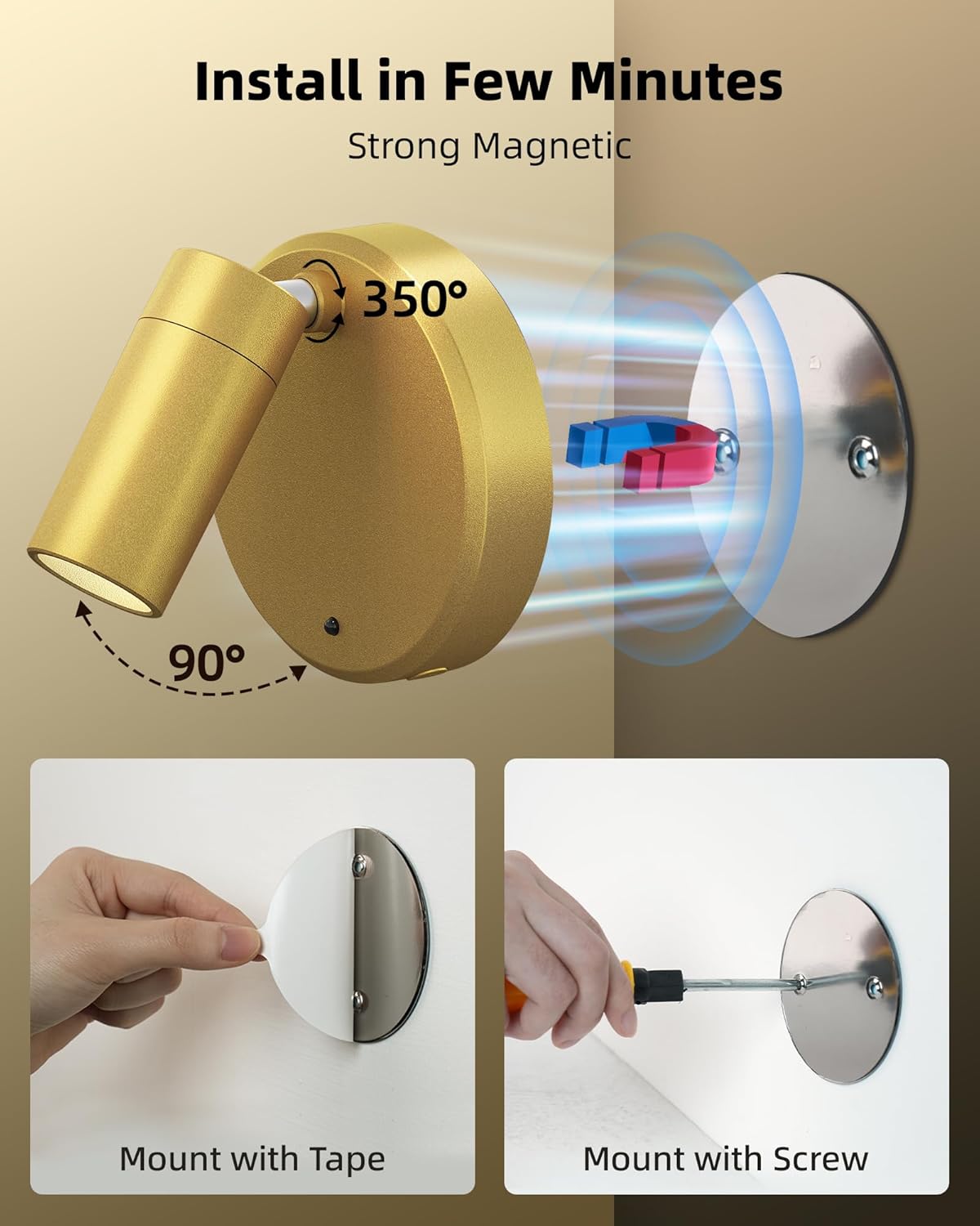RGB Picture Light Rechargeable Color Changing with Remote for Wall Art