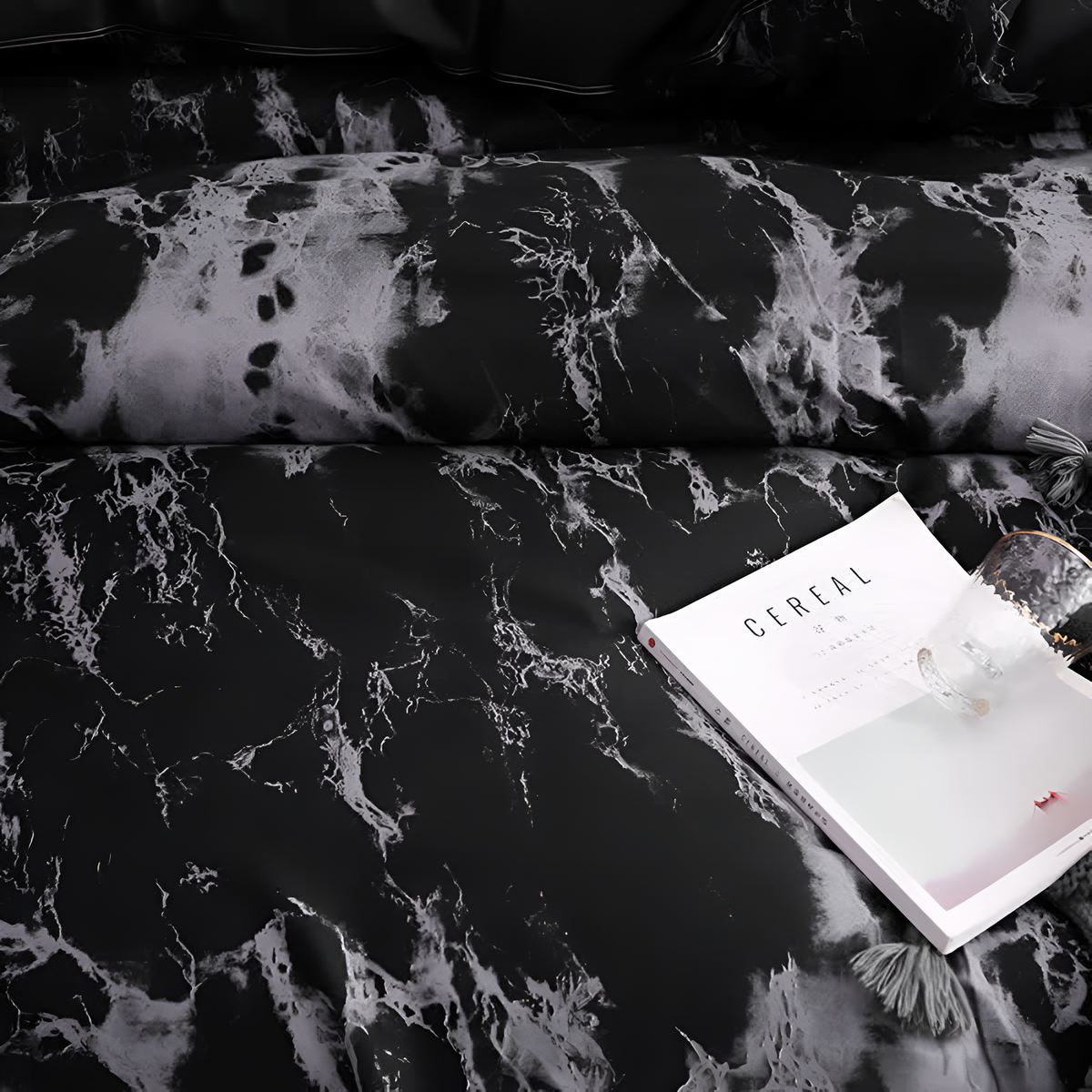 Marble Print Duvet Cover Set 3 Piece Microfiber