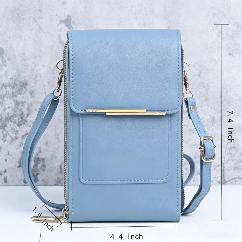RFID Crossbody Phone Bag Anti Theft Wallet with Clear Touch Window