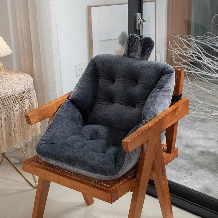 Chair Seat Cushion Velvet with Non Slip Base and Straps