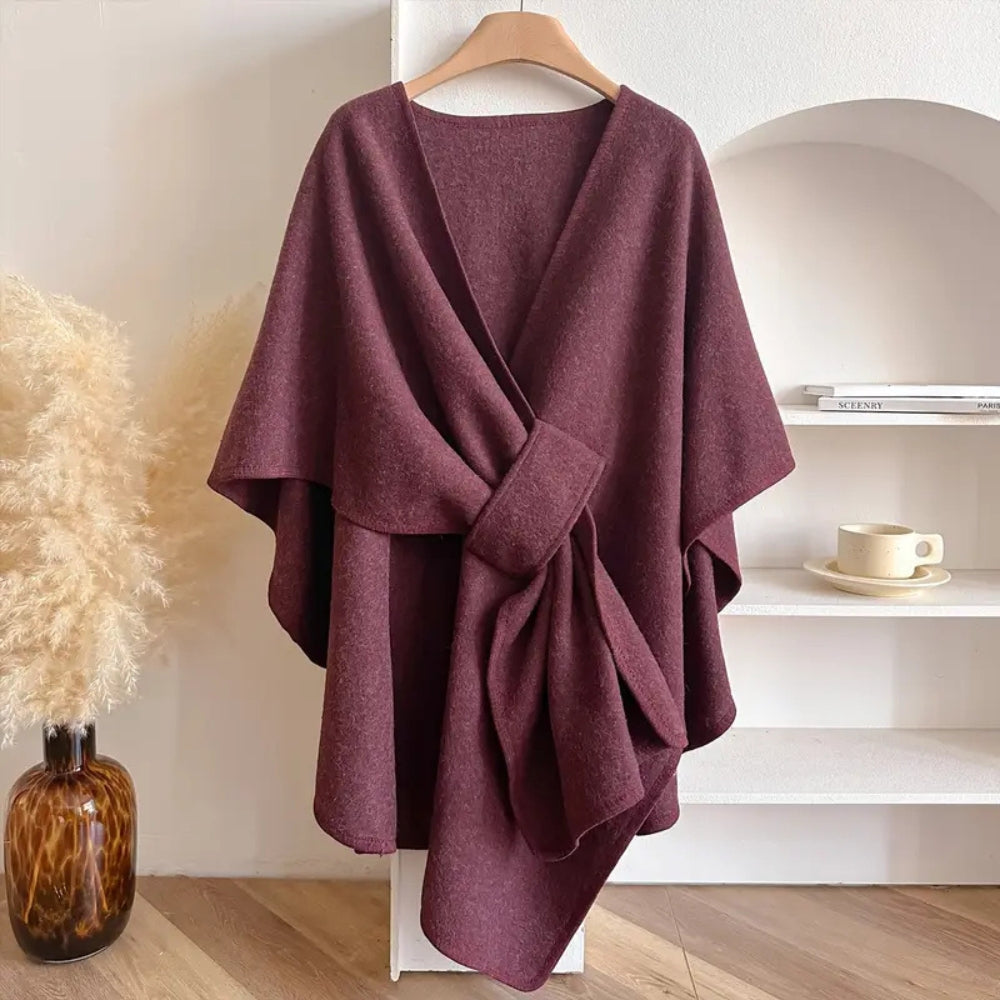 Womens Poncho Shawl Coat Acrylic Windproof Wrap
