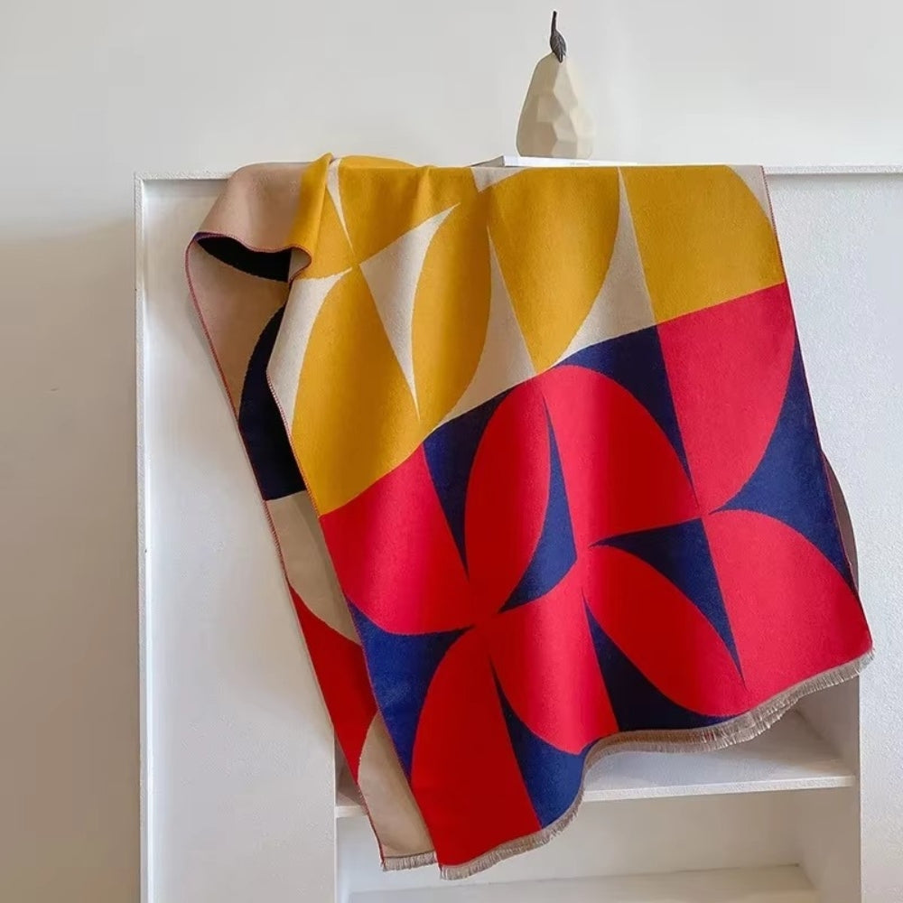 Reversible Poncho Scarf Microfiber Oversized Wrap
