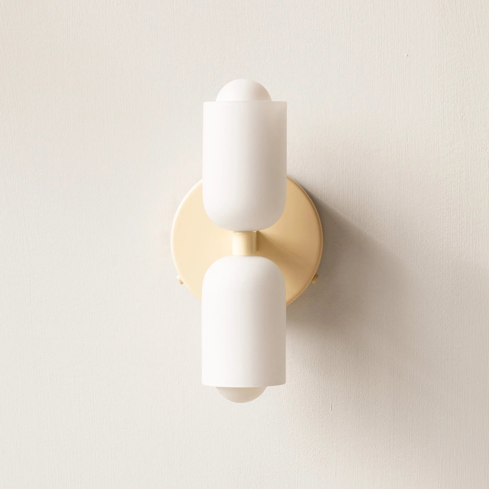 Up and Down Wall Sconce with 2 Opal Shades, Bulbs Included