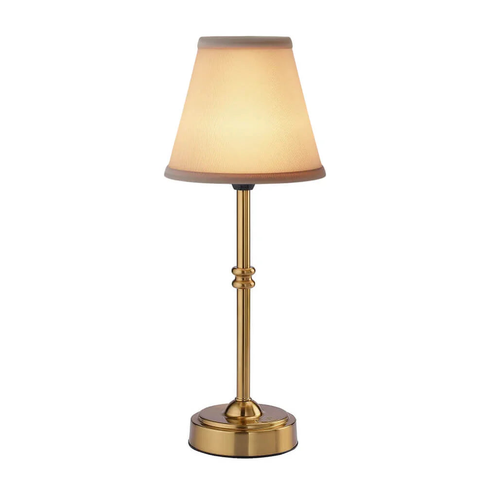 Cordless Table Lamp Fabric Shade Retro Rechargeable Dimmable for Bedside