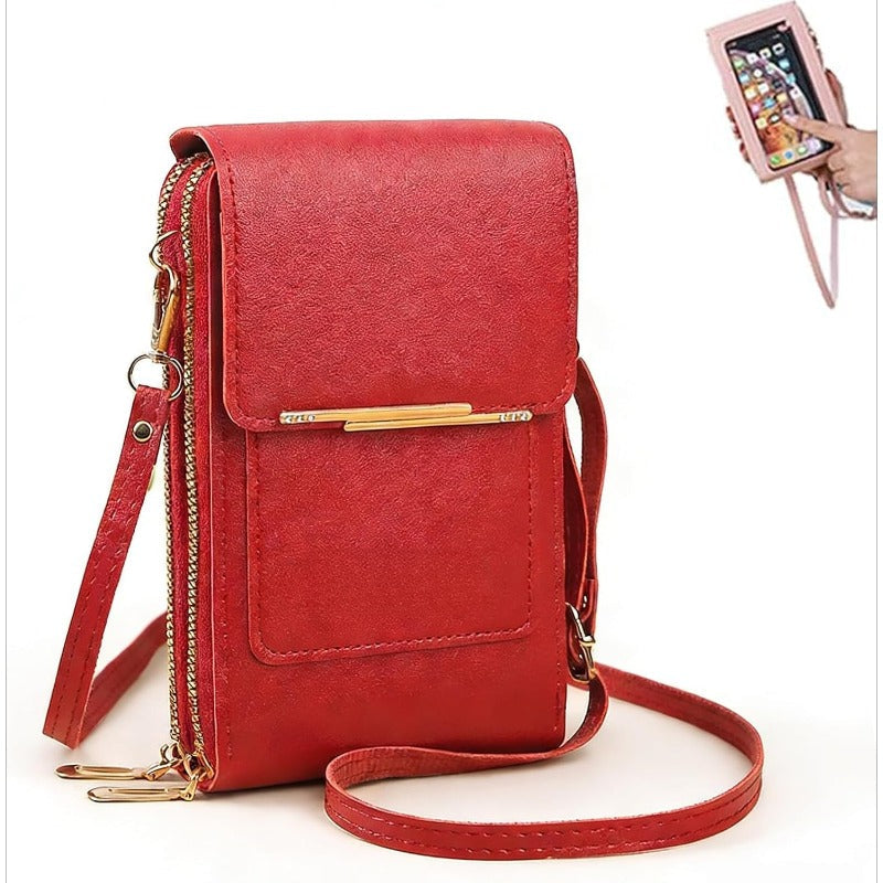 RFID Crossbody Phone Bag Anti Theft Wallet with Clear Touch Window
