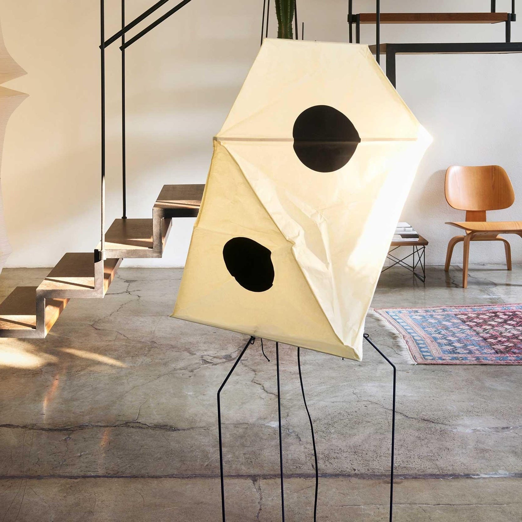 Washi Paper Floor Lamp Mulberry Paper Shade Standing Light Living Room