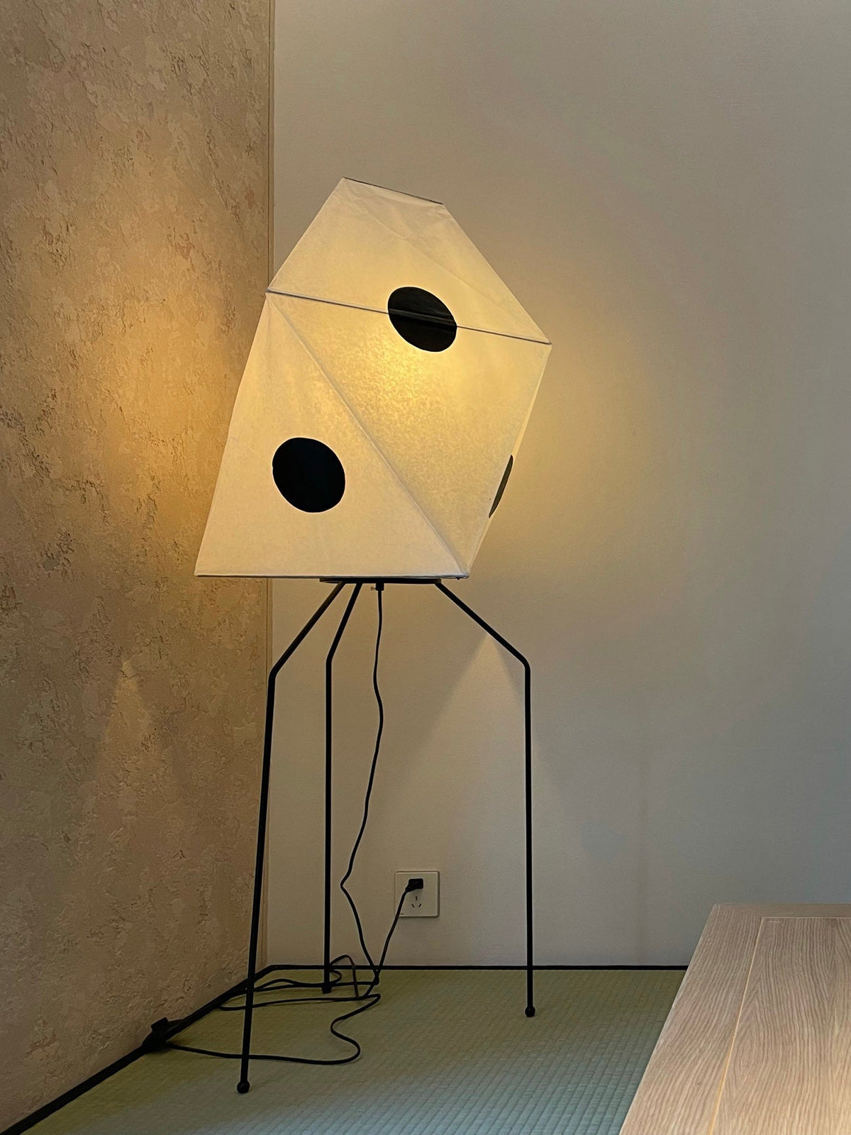 Washi Paper Floor Lamp Mulberry Paper Shade Standing Light Living Room