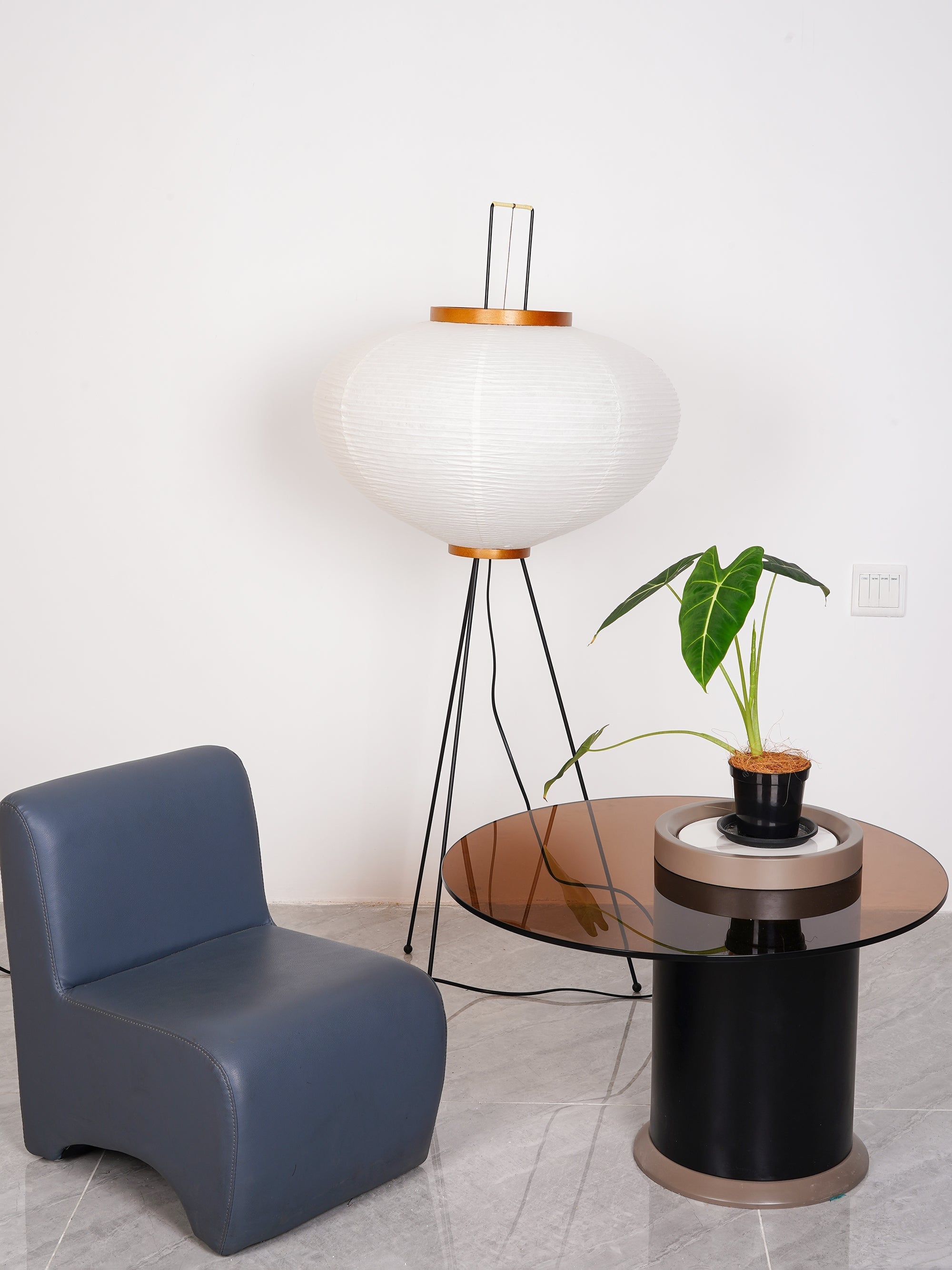 Washi Paper Floor Lamp Mulberry Paper Shade Standing Light Living Room
