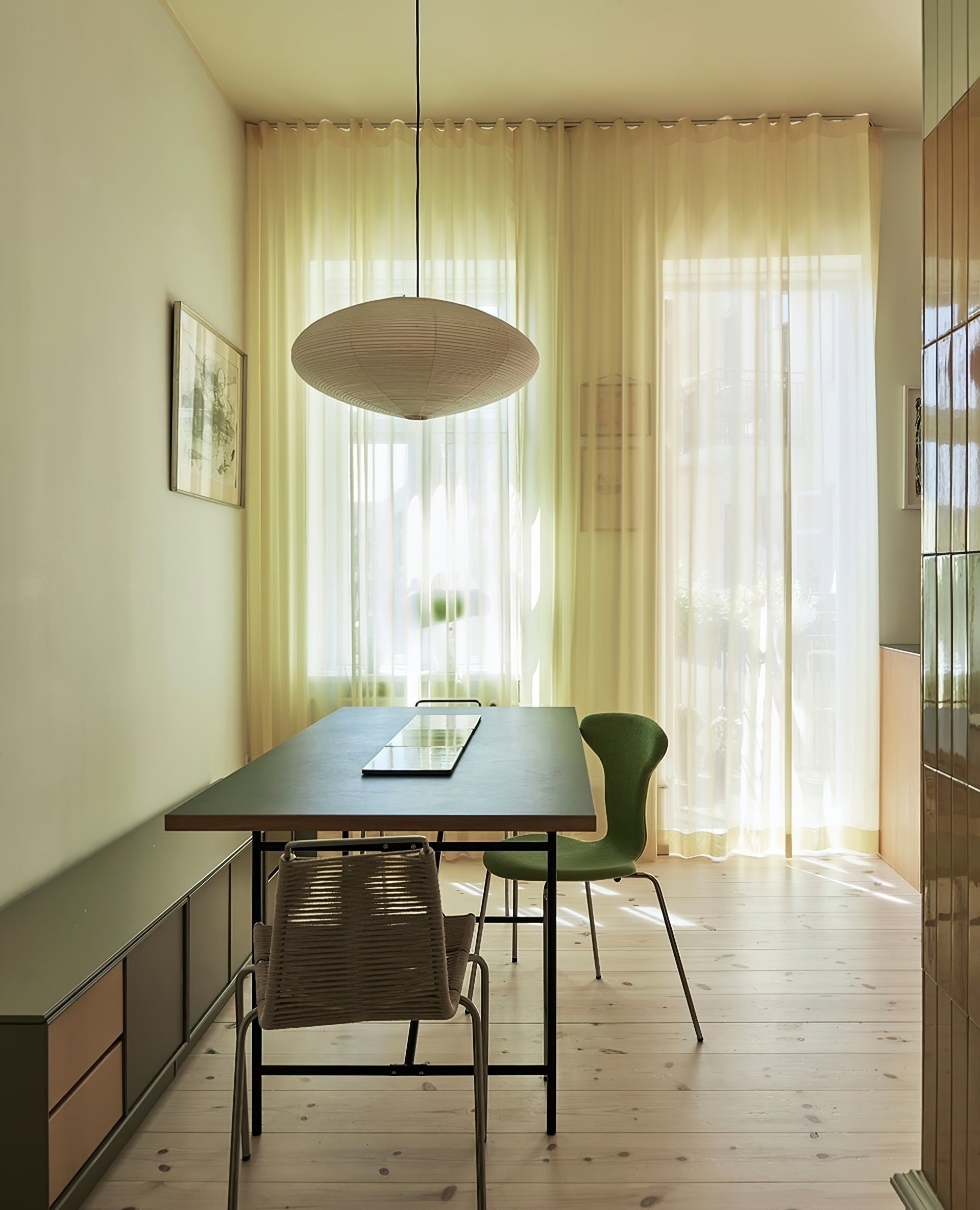 Washi Paper Pendant Light Mulberry Paper Shade for Dining Room
