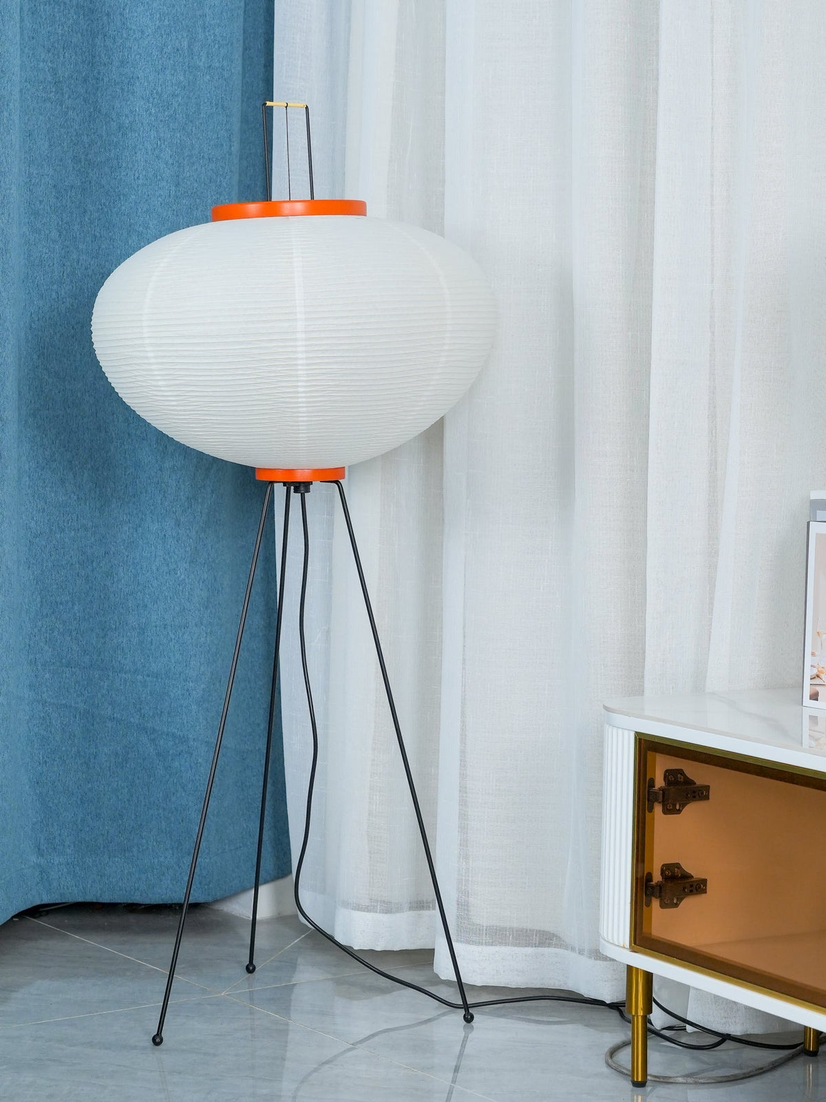 Washi Paper Floor Lamp Mulberry Paper Shade Standing Light Living Room