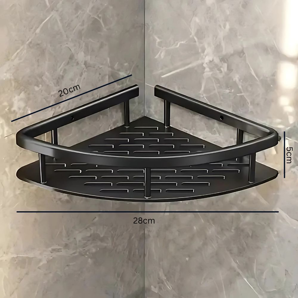 Aluminum Shower Caddy Adhesive Wall Shelf with Hook