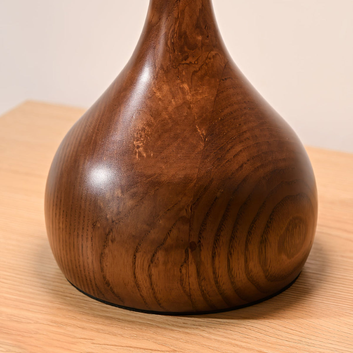 Glass Table Lamp Brass and Wood Base Three Color Temperatures Bedside