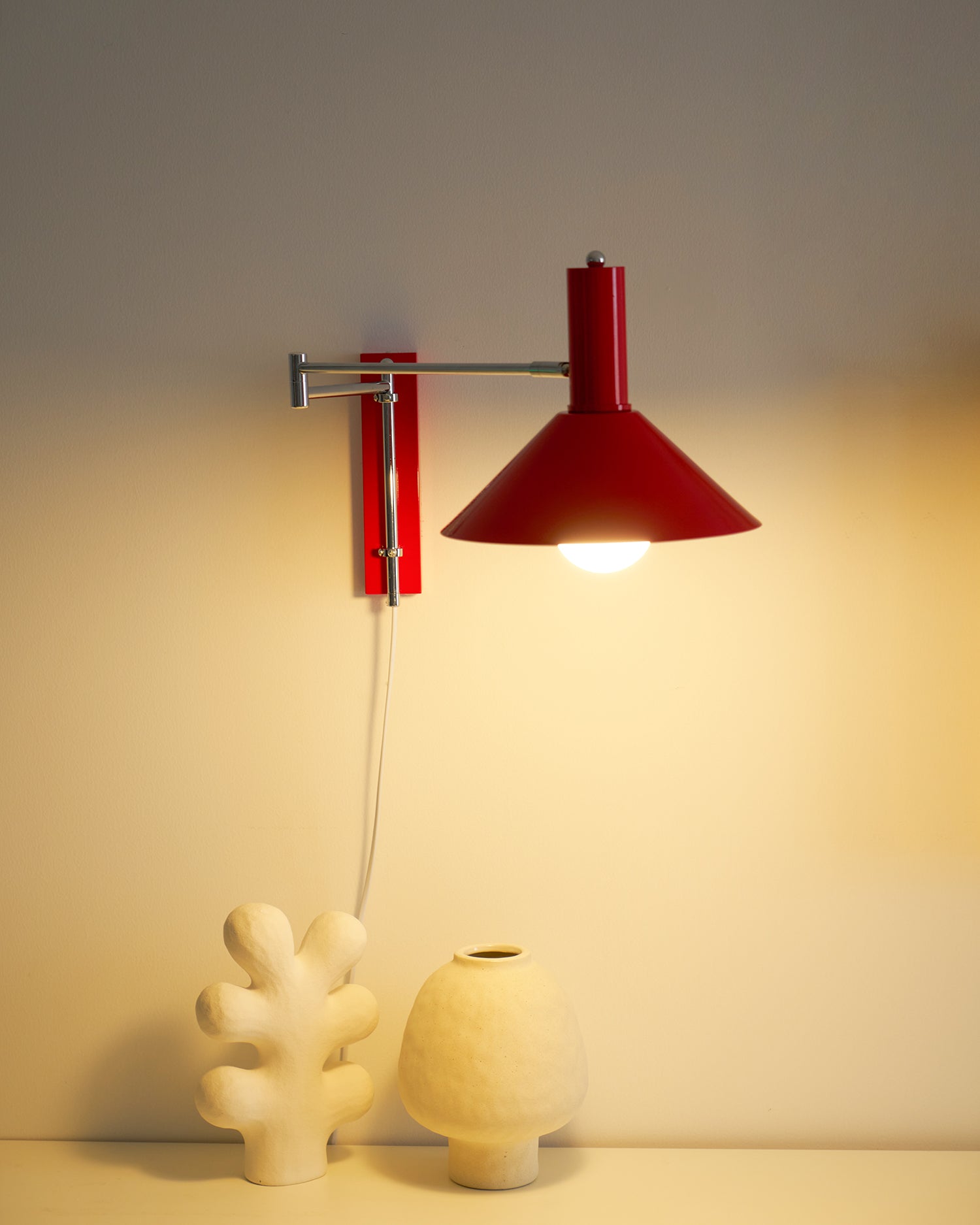 Adjustable Arm Plug In Wall Lamp Swing Reading Sconce No Wiring Needed