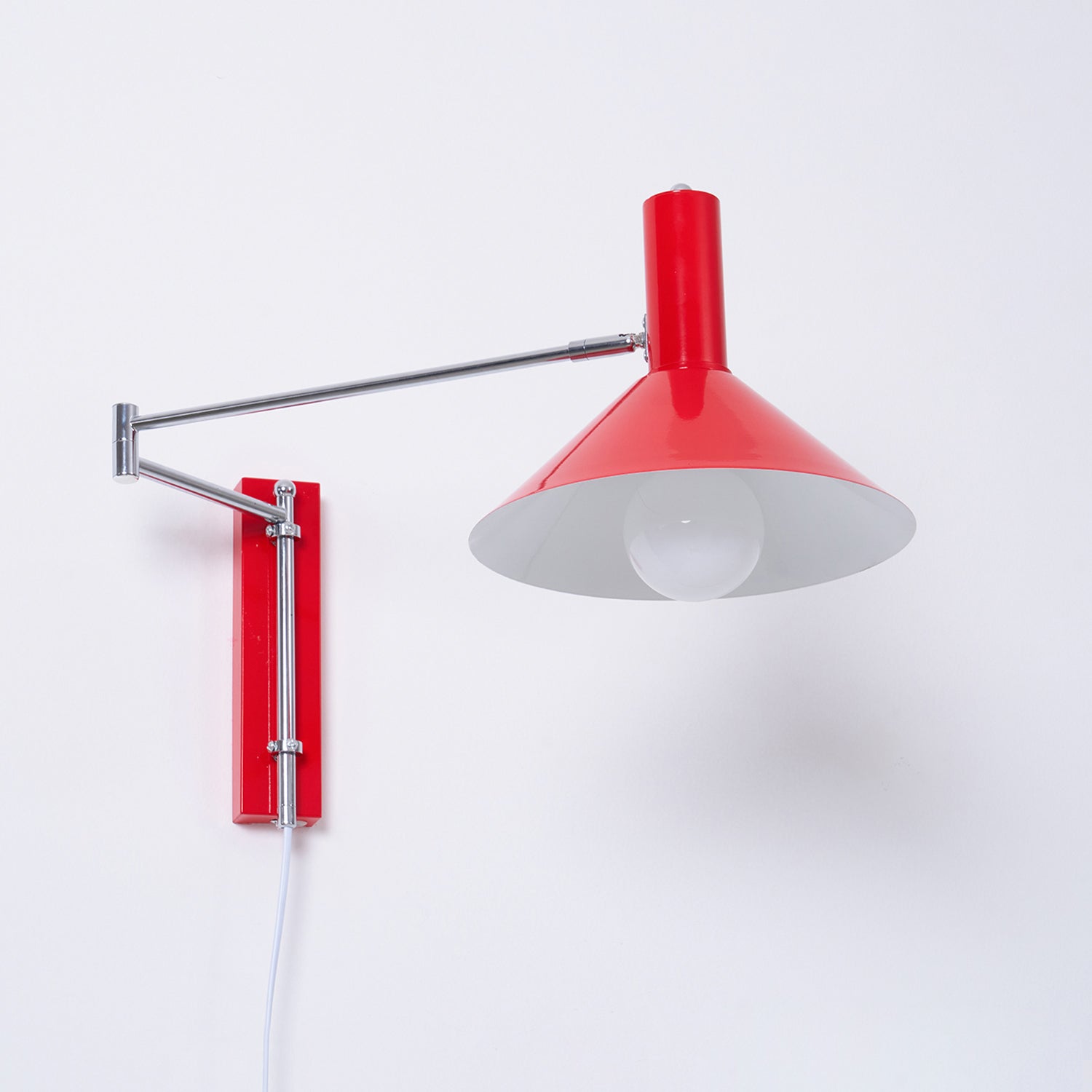 Adjustable Arm Plug In Wall Lamp Swing Reading Sconce No Wiring Needed