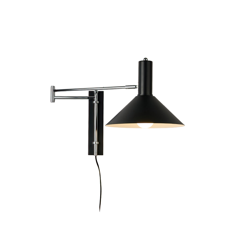 Adjustable Arm Plug In Wall Lamp Swing Reading Sconce No Wiring Needed