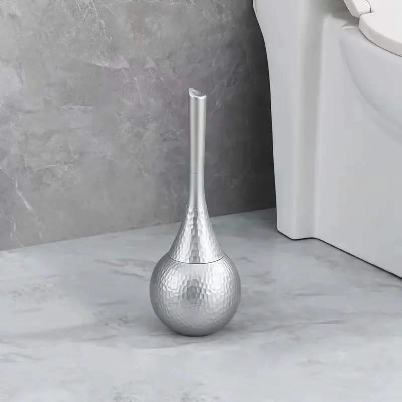 Toilet Brush and Holder Set Hammered Metal