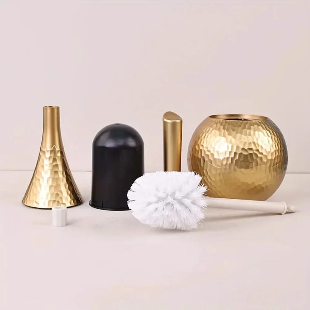 Toilet Brush and Holder Set Hammered Metal