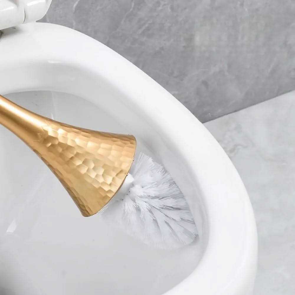 Toilet Brush and Holder Set Hammered Metal