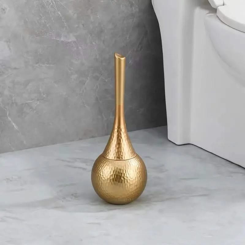 Toilet Brush and Holder Set Hammered Metal