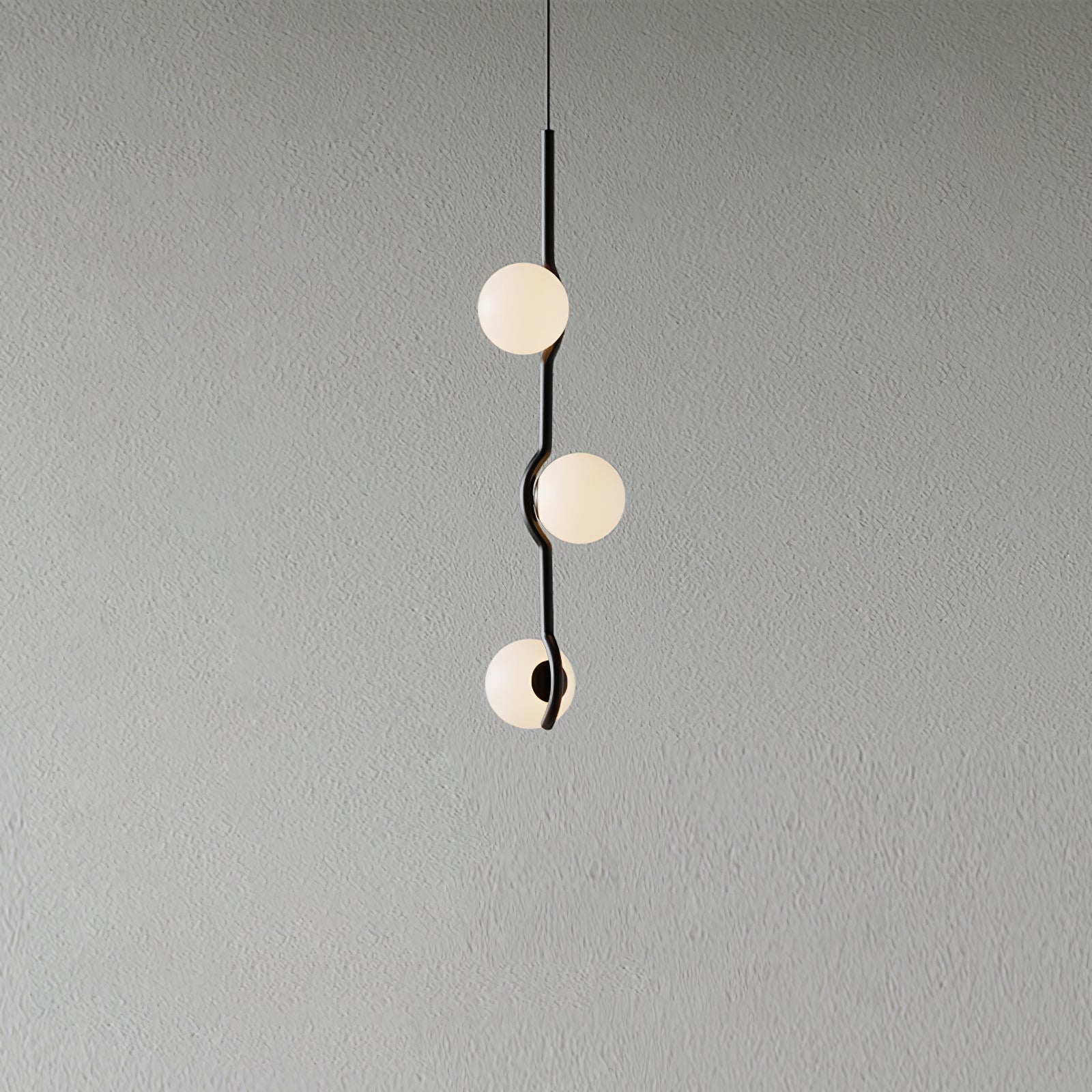 Multi Globe Pendant Light White Glass Shades on Slim Rods Dining Table