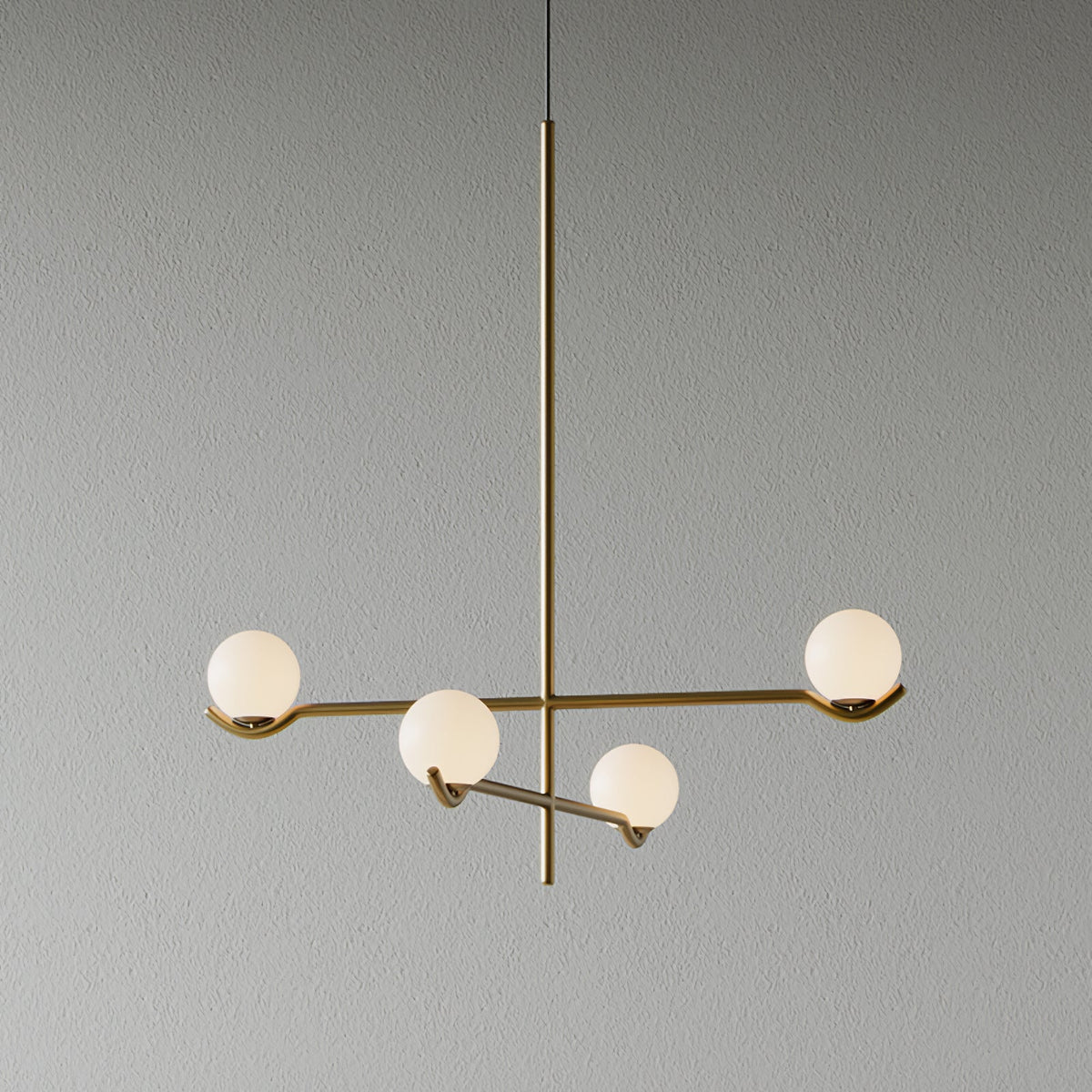 Multi Globe Pendant Light White Glass Shades on Slim Rods Dining Table