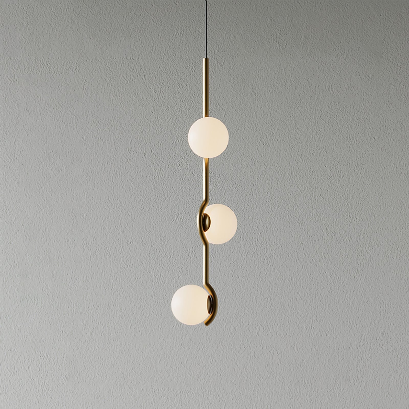 Multi Globe Pendant Light White Glass Shades on Slim Rods Dining Table