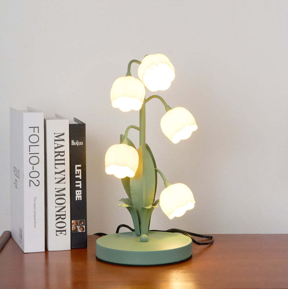 Small Bell Table Lamp Orchid Pattern Shade Bulb Included Accent Light