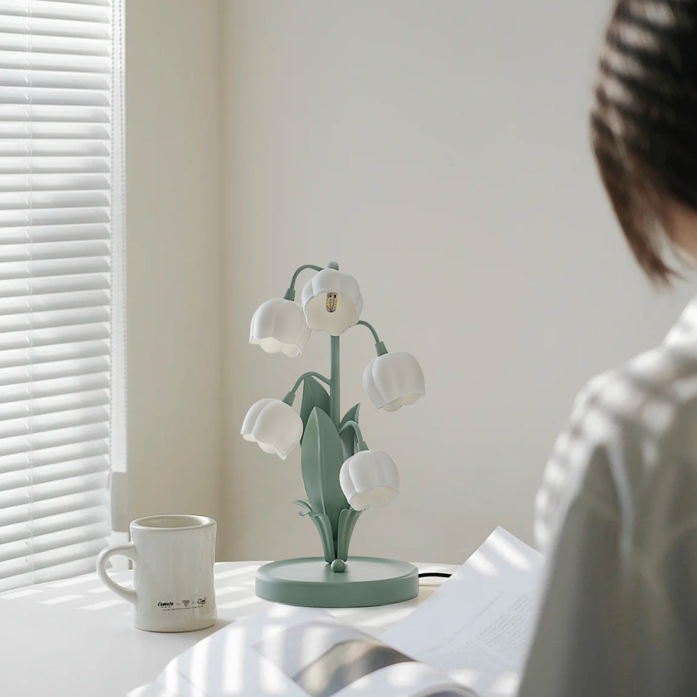 Small Bell Table Lamp Orchid Pattern Shade Bulb Included Accent Light