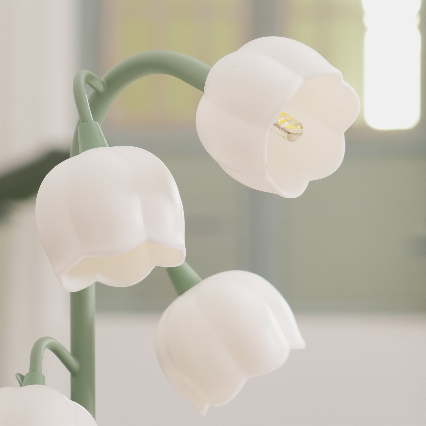 Small Bell Table Lamp Orchid Pattern Shade Bulb Included Accent Light