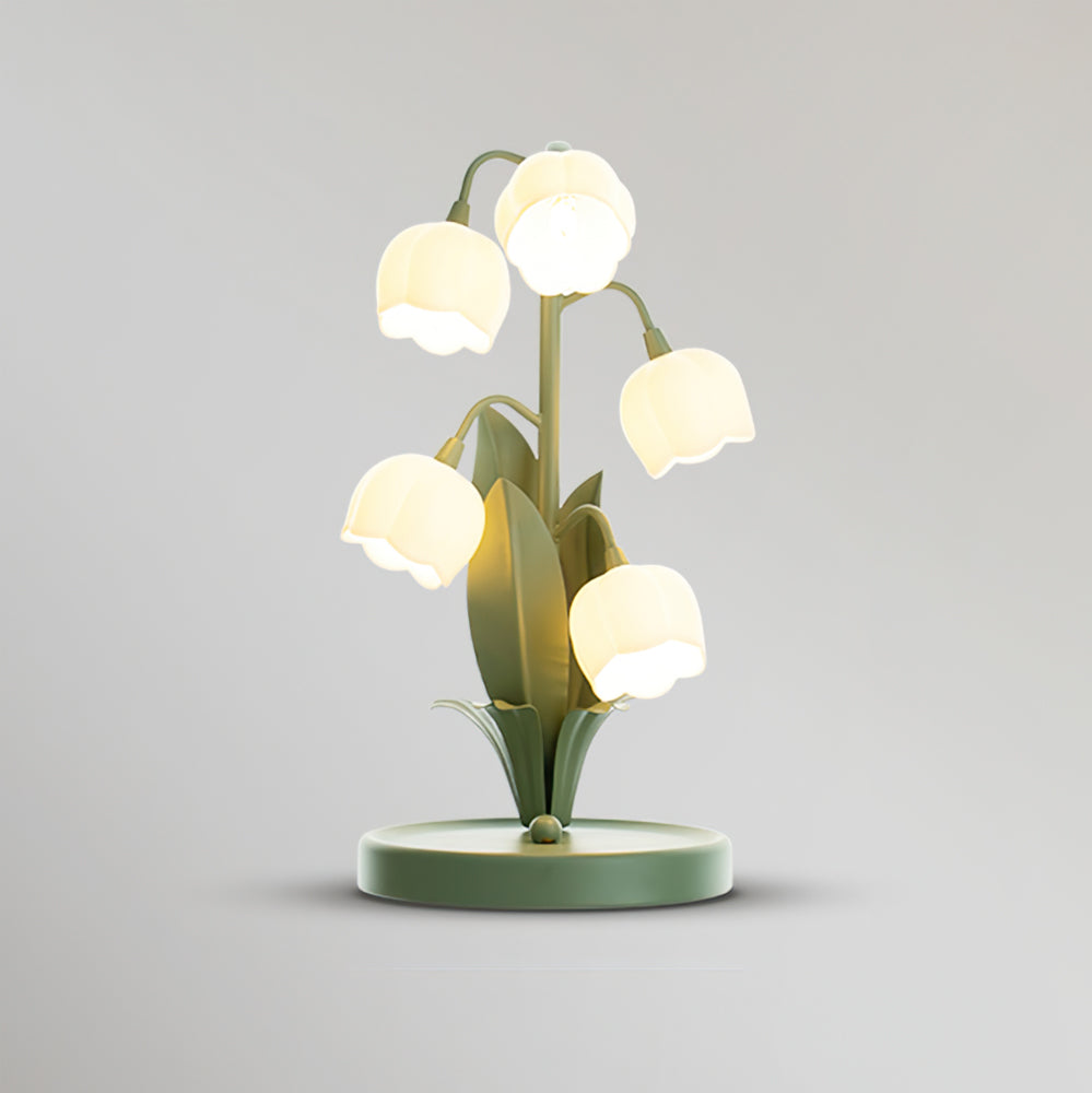 Small Bell Table Lamp Orchid Pattern Shade Bulb Included Accent Light