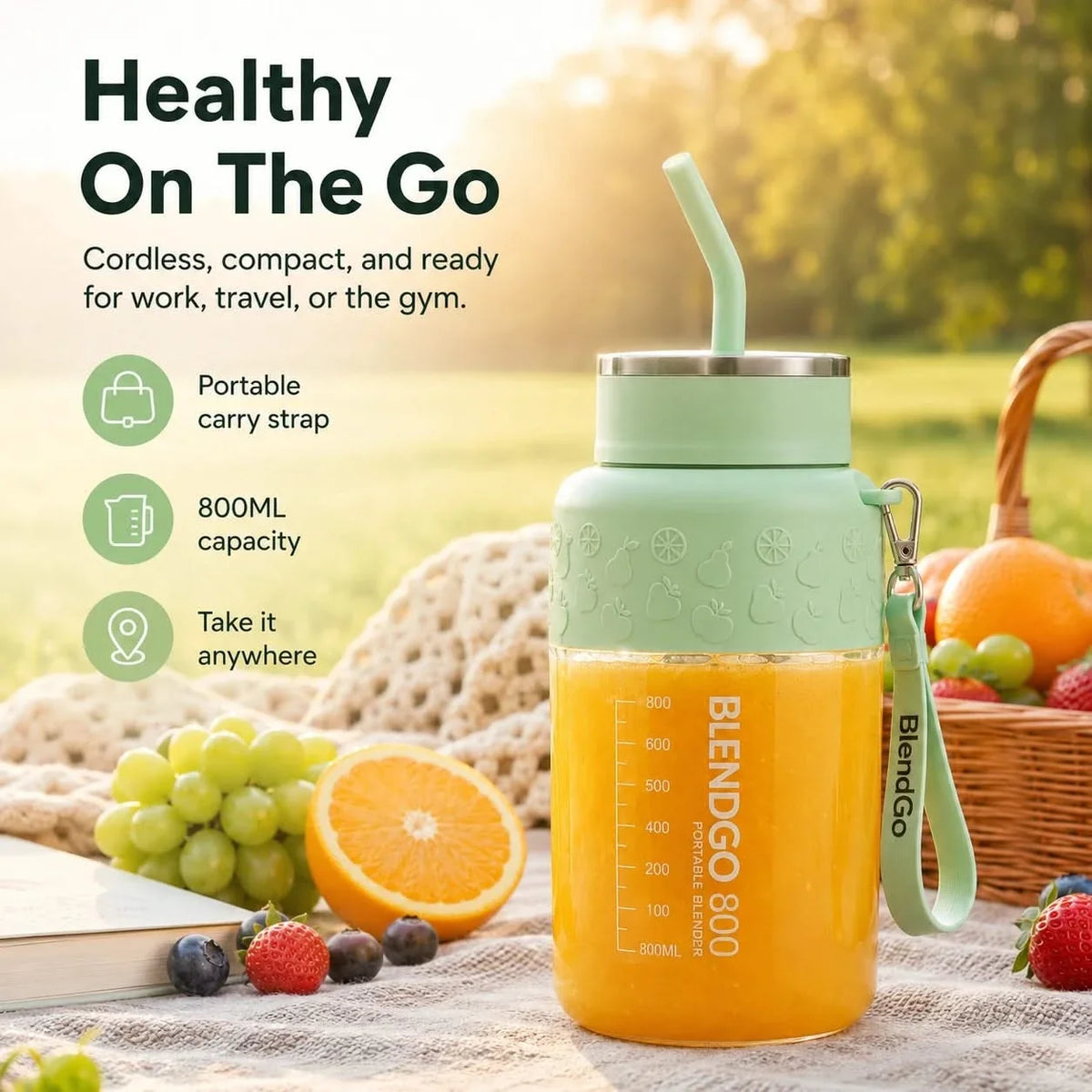 Portable Personal Blender 10-Blade for Smoothies and Crushed Ice
