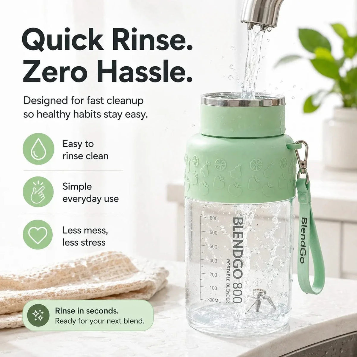 Portable Personal Blender 10-Blade for Smoothies and Crushed Ice