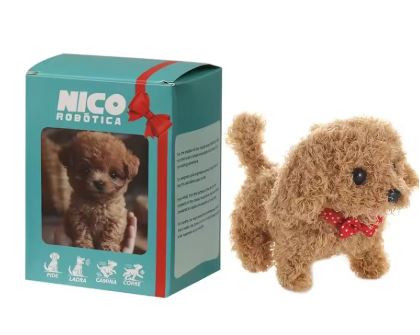 Interactive Robot Puppy Toy Walks Barks and Wags Tail Plush Pet for Kids