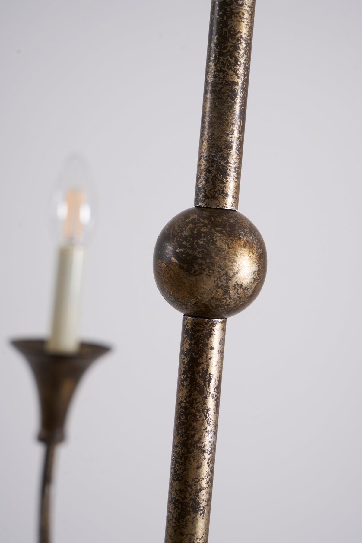 Brass Candle Chandelier Antique Hand Finished Arms for Dining Room