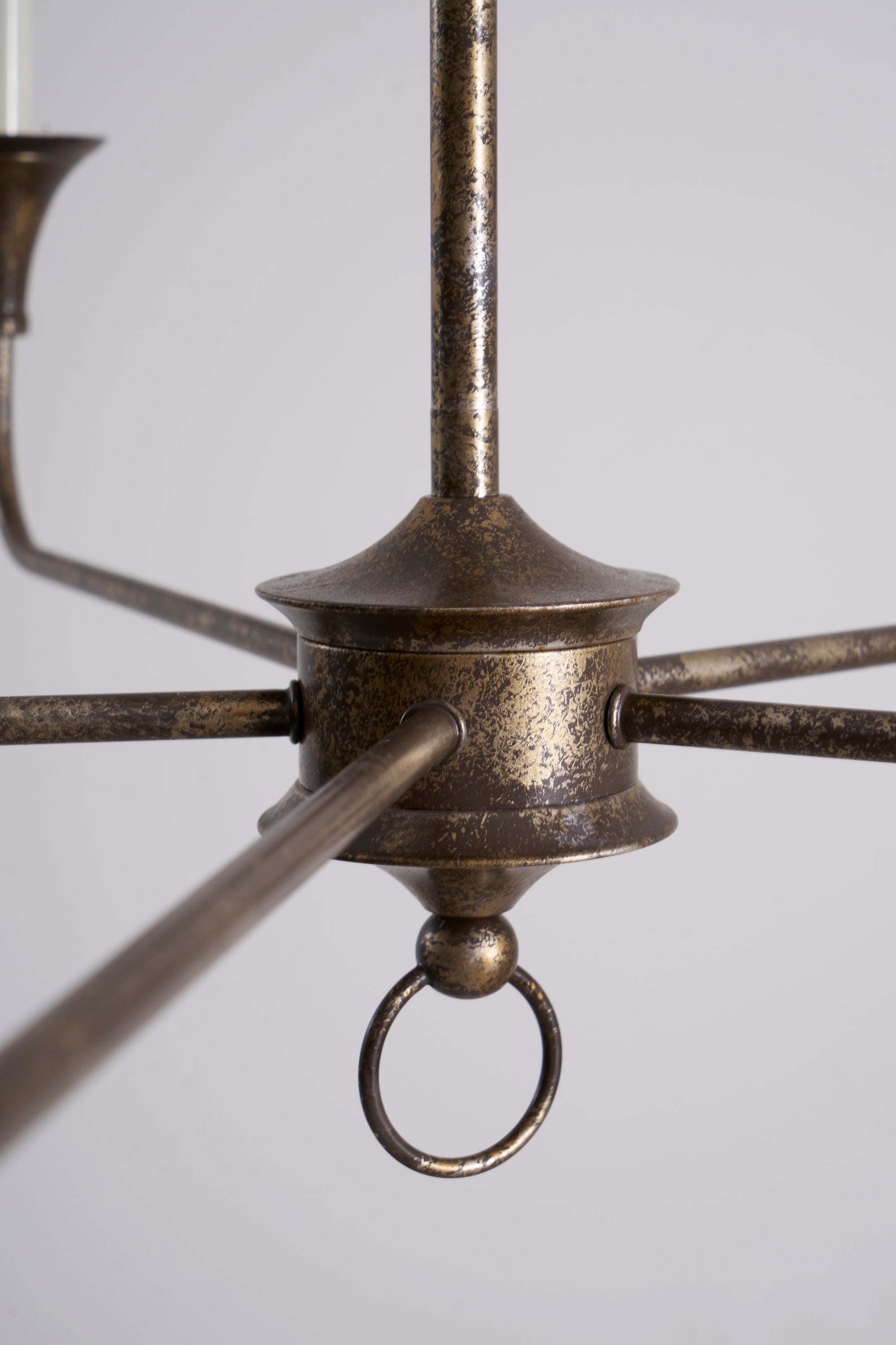 Brass Candle Chandelier Antique Hand Finished Arms for Dining Room