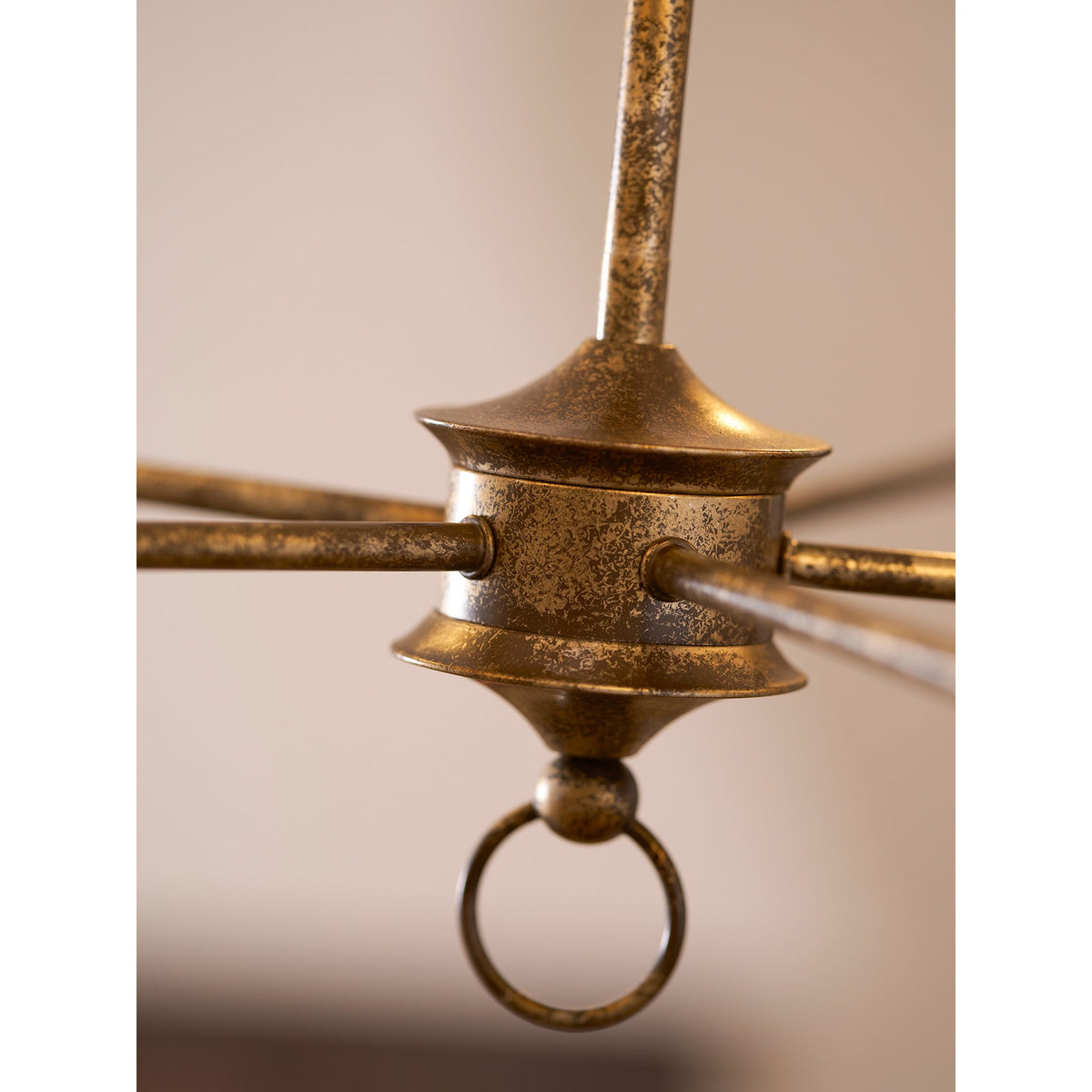 Brass Candle Chandelier Antique Hand Finished Arms for Dining Room