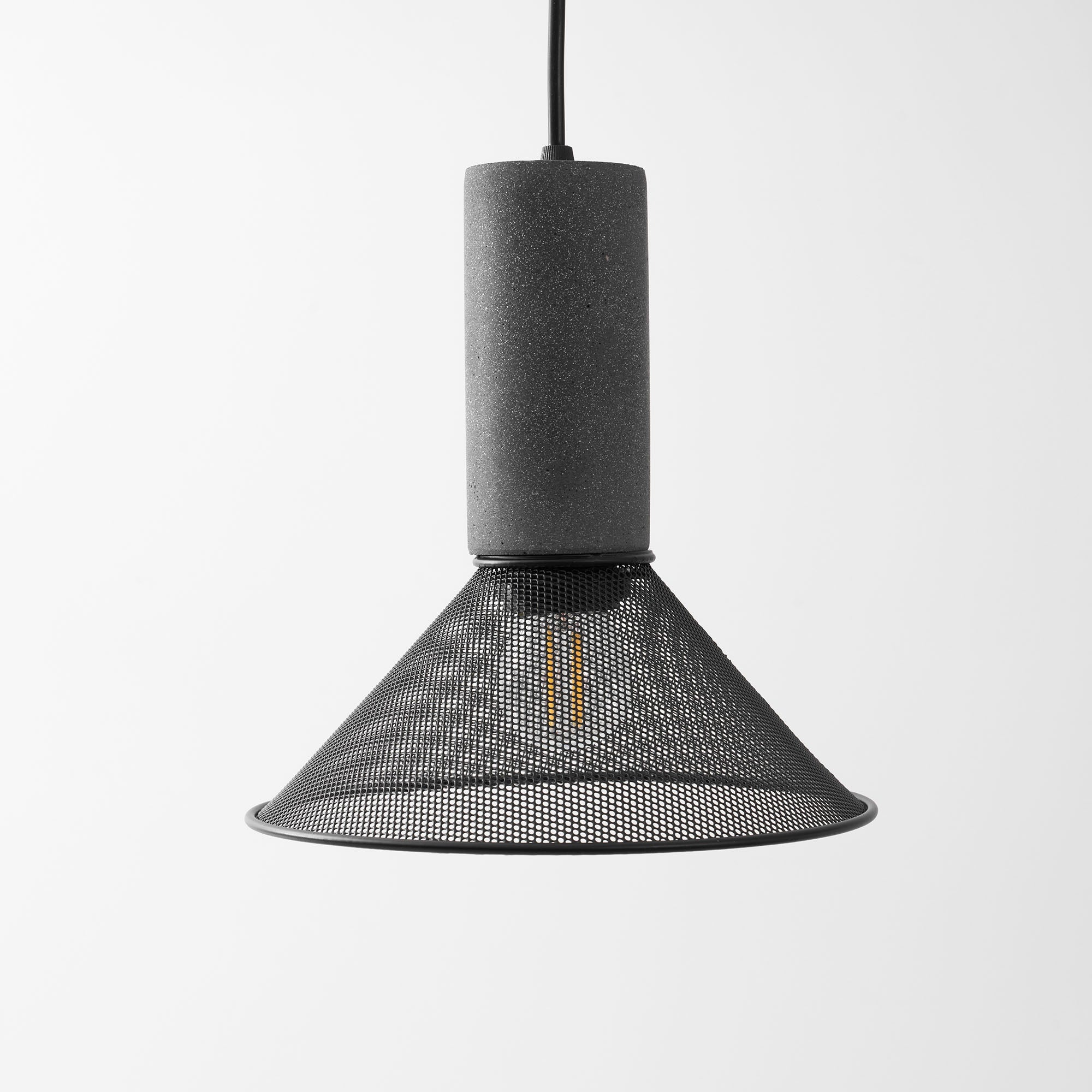 Concrete Pendant Light Cast Cement Cylinder Shade for Kitchen Island