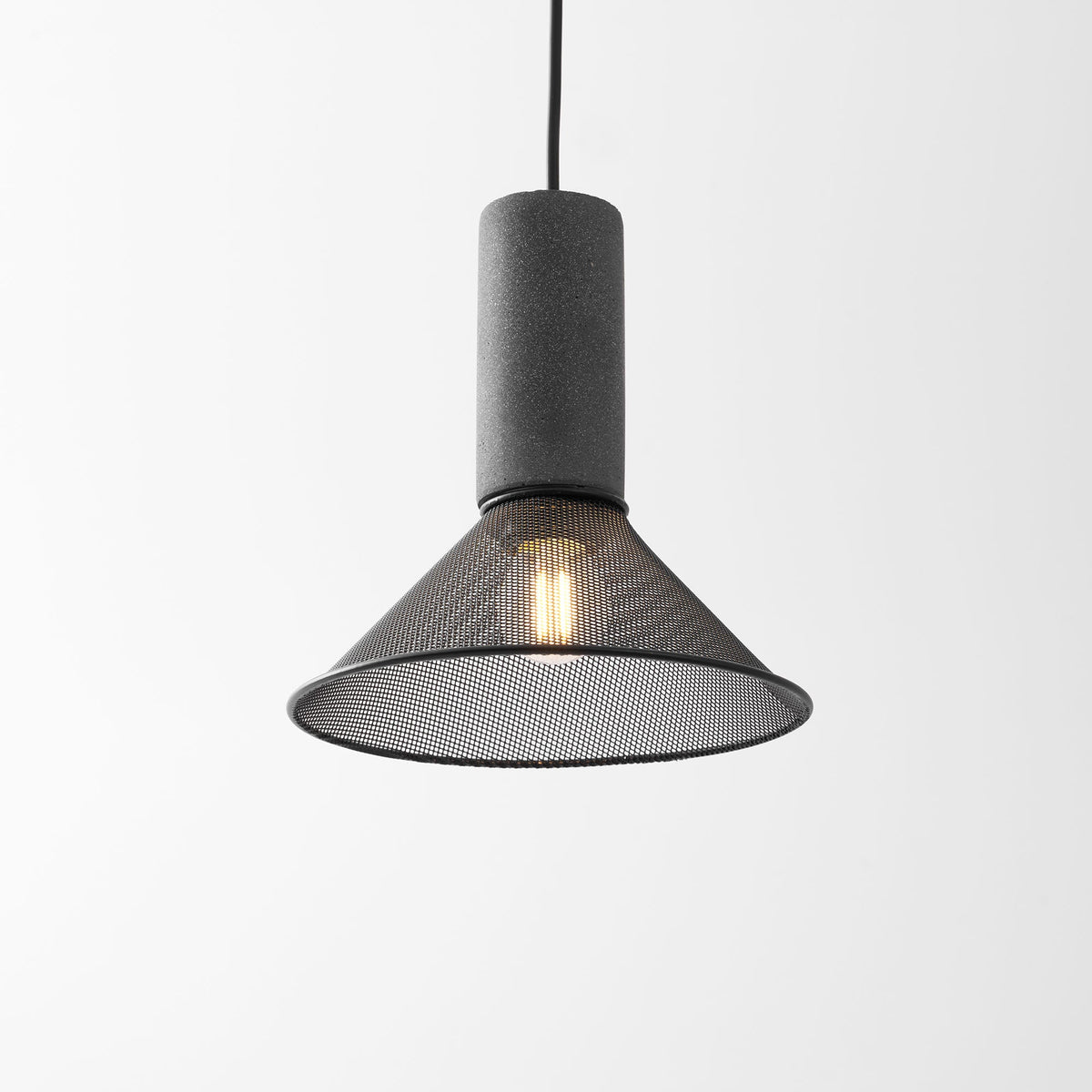 Concrete Pendant Light Cast Cement Cylinder Shade for Kitchen Island
