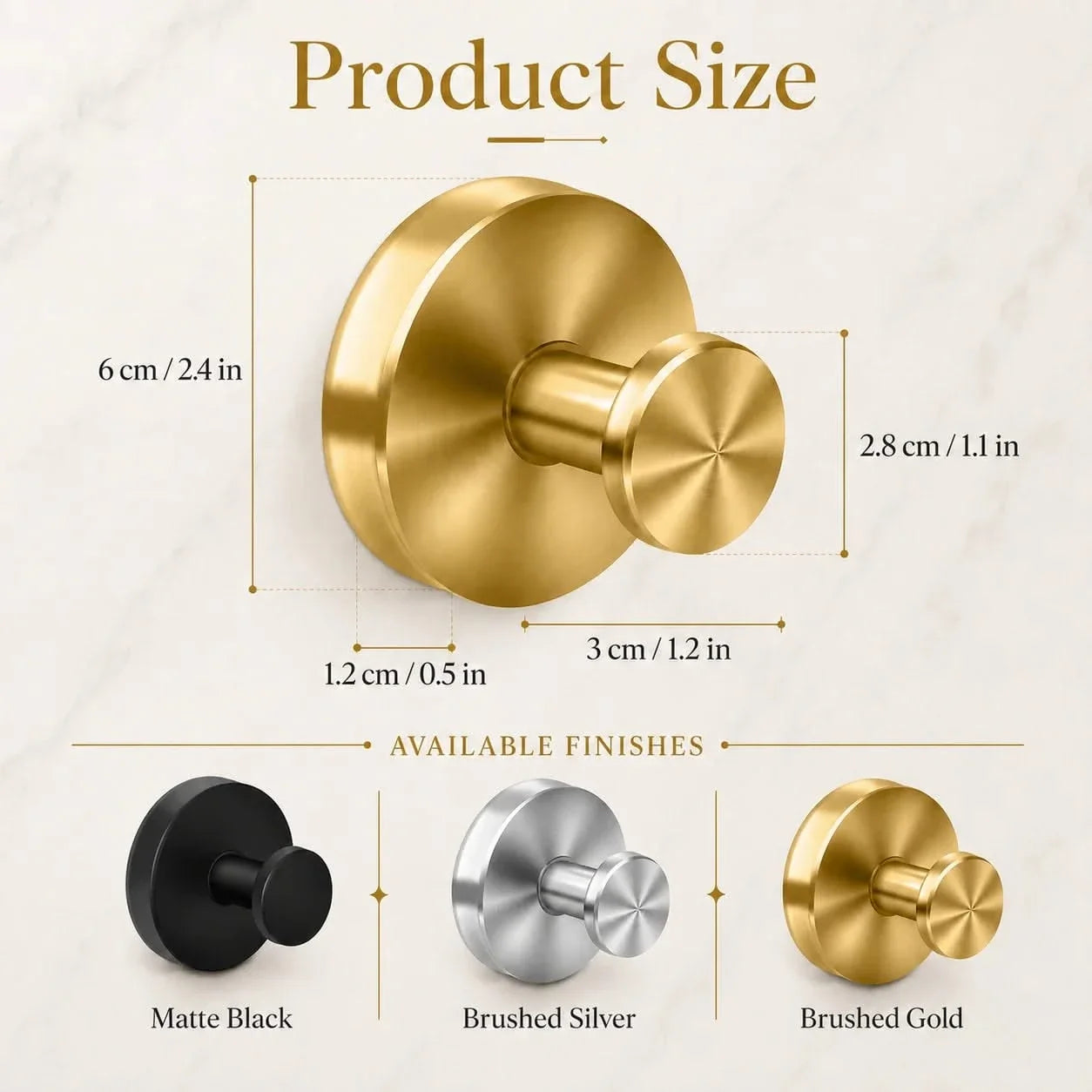 Suction Cup Towel Hook No-Drill Stainless Steel