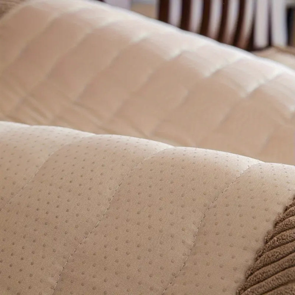 Thick Plush Sofa Cover Deep Pile Non-Slip