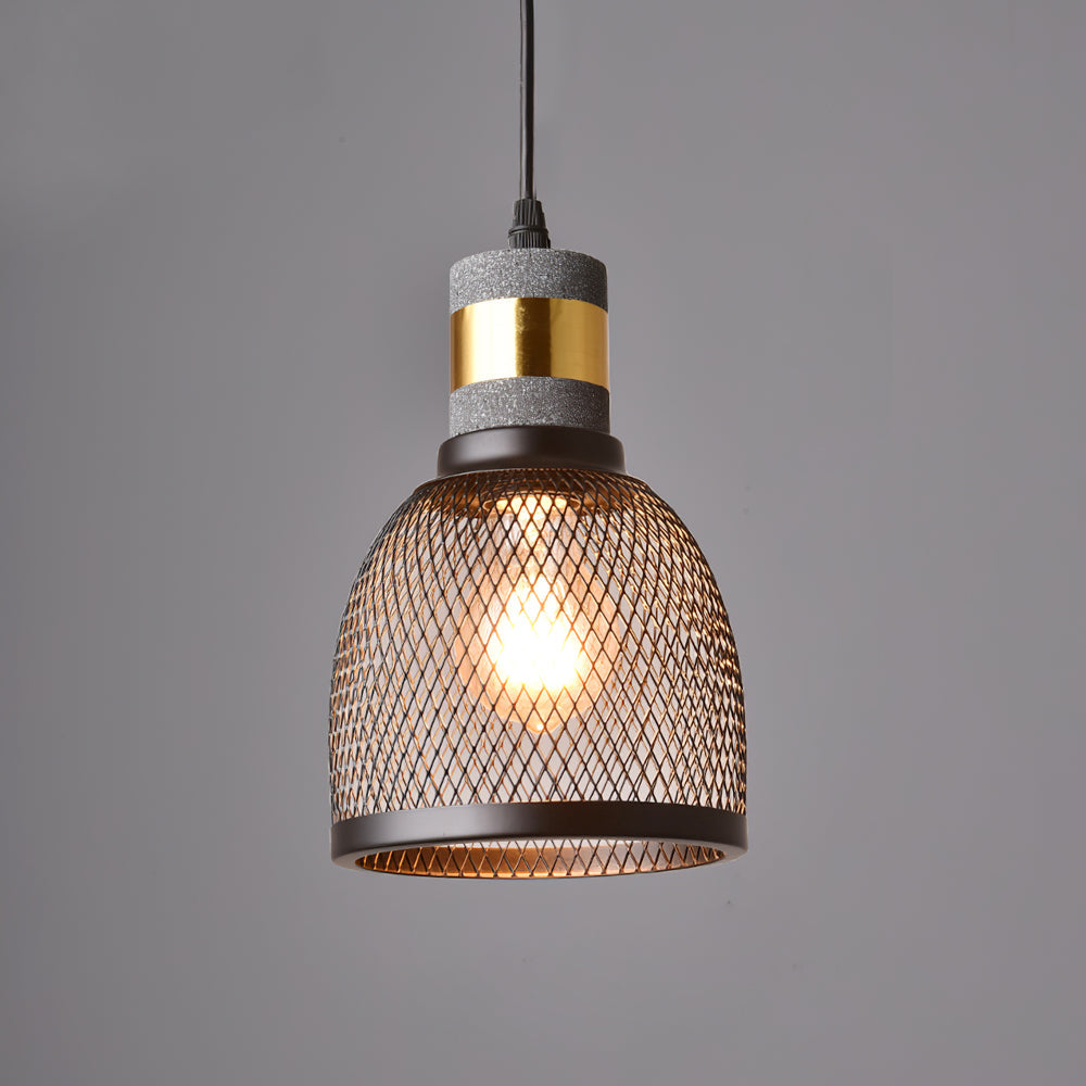 Concrete Pendant Light Cast Cement Cylinder Shade for Kitchen Island