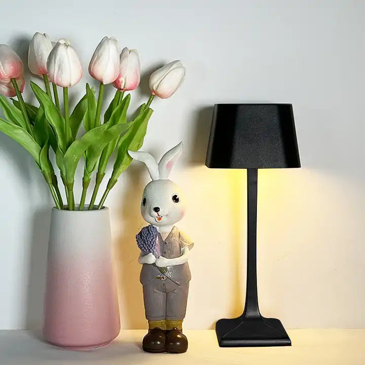 Cordless Table Lamp Two Tone Metal Rechargeable Dimmable for Living Room