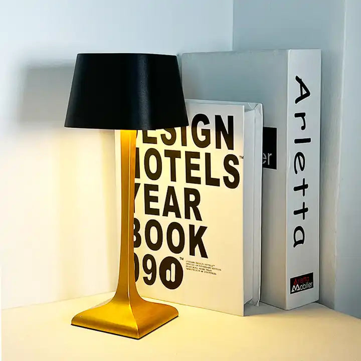 Cordless Table Lamp Two Tone Metal Rechargeable Dimmable for Living Room
