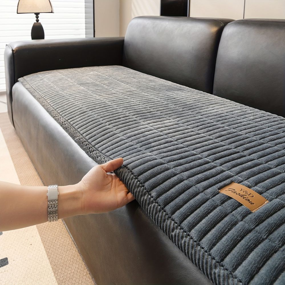Quilted Couch Cover with Seat Panels for Sectionals