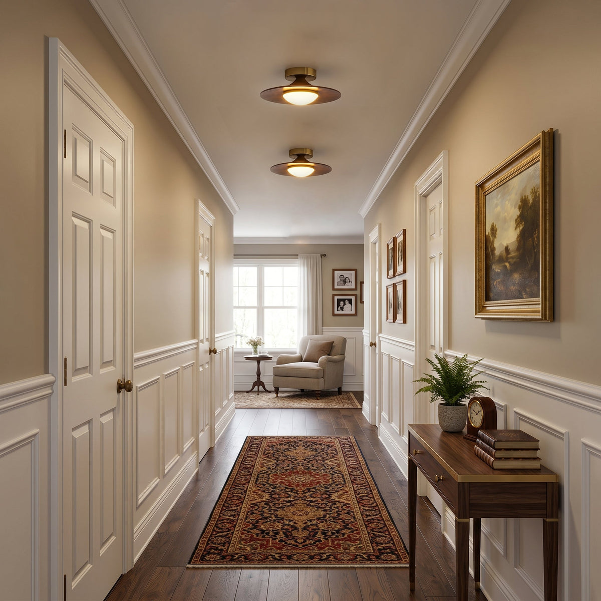 Compact Flush Mount Ceiling Light Integrated LED Dimmable for Entryway