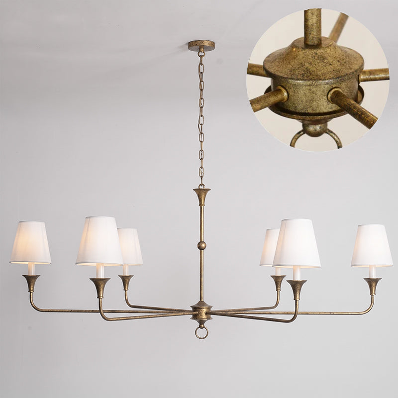 Brass Candle Chandelier Antique Hand Finished Arms for Dining Room