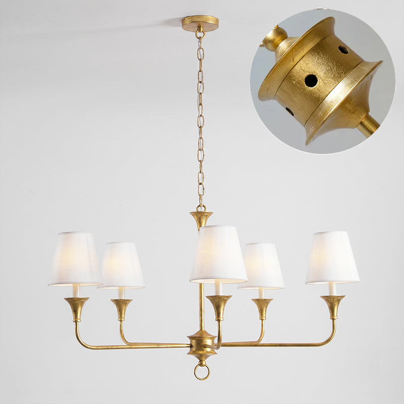 Brass Candle Chandelier Antique Hand Finished Arms for Dining Room